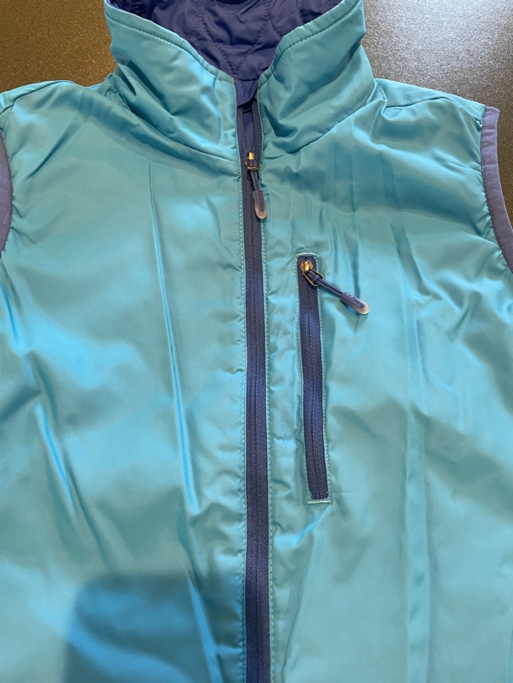 L.L. Bean Quilted Royal Blue Sleeveless Zip Vest - Picture 5 of 6